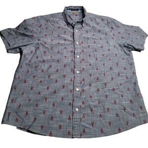 Tailor‎ Vintage Short Sleeve Button Down Luxe Performance Men's XL Lobster Shirt